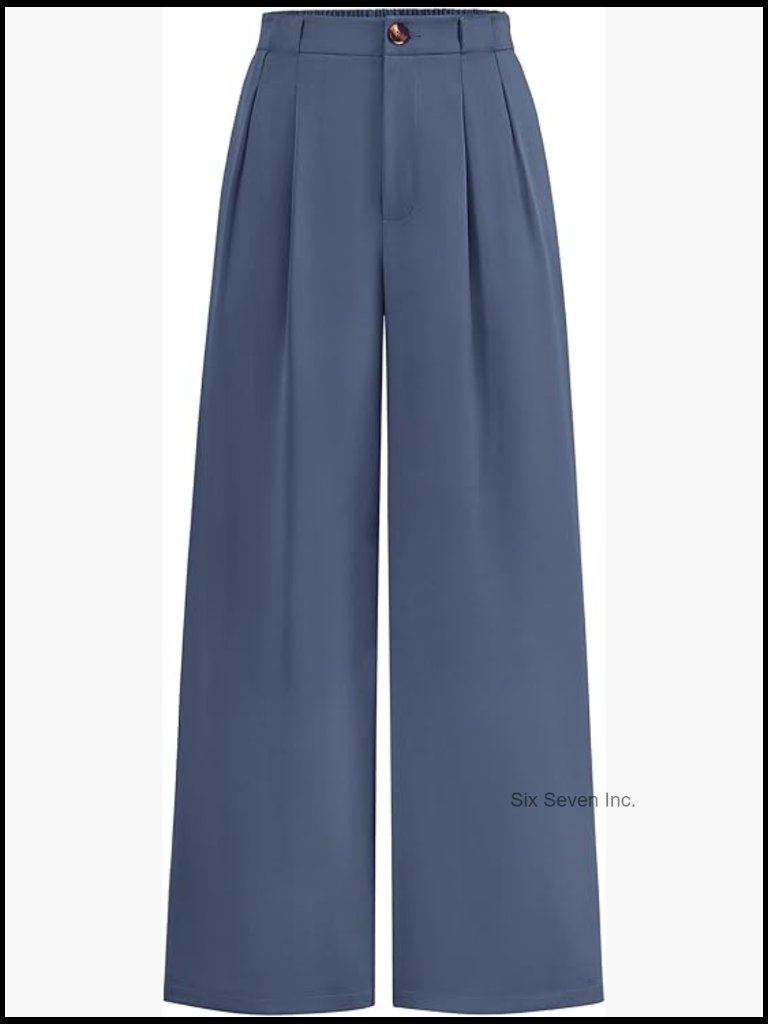 Wide Leg Dress Pants High Waisted Office Work Trousers Business Casual Slacks